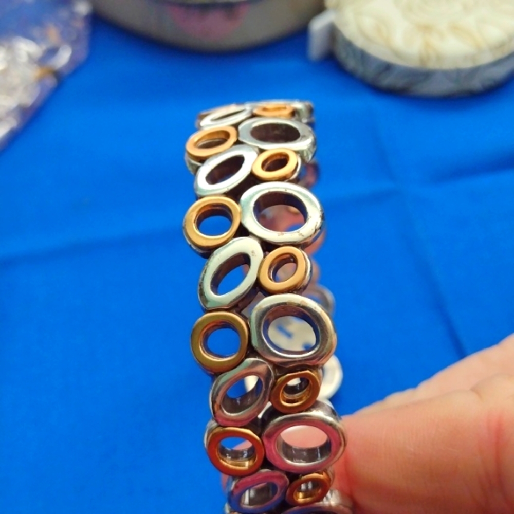 BRIGHTON two toned, double row bangle bracelet